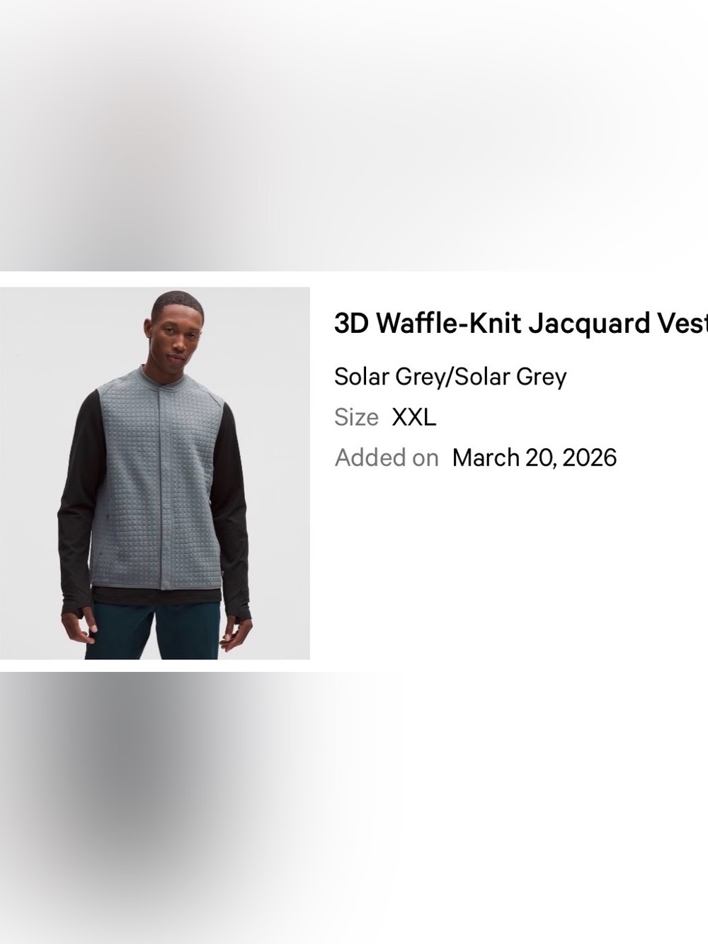 Lululemon 3D Waffle-Knit Jacquard Vest - Solar Grey